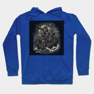 Viking Raiders on Longships Hoodie